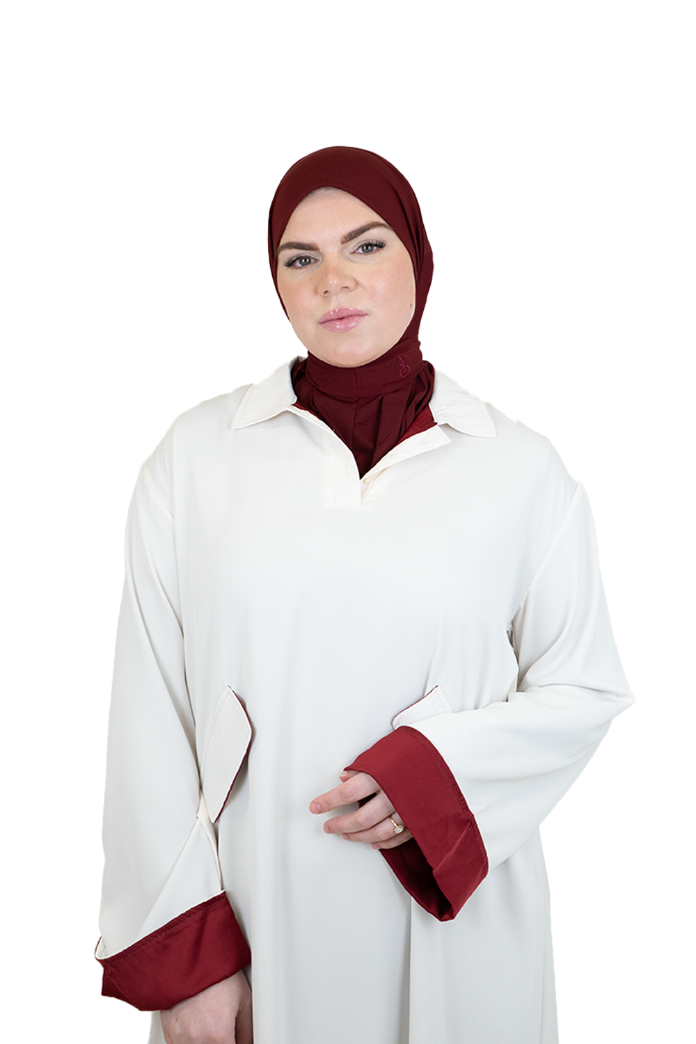 Beautiful Handmade Double-Lined Dresses BEIGE X BURGUNDY