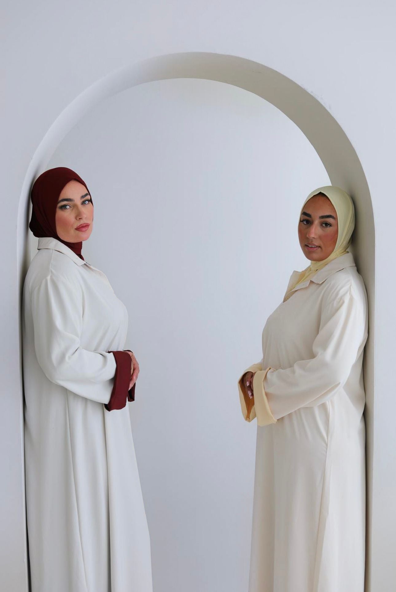 Beautiful Handmade Double-Lined Dresses BEIGE X BURGUNDY